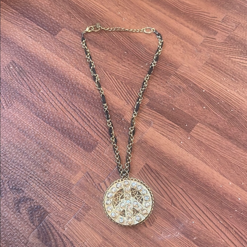 Gold Peace Pendant Necklace